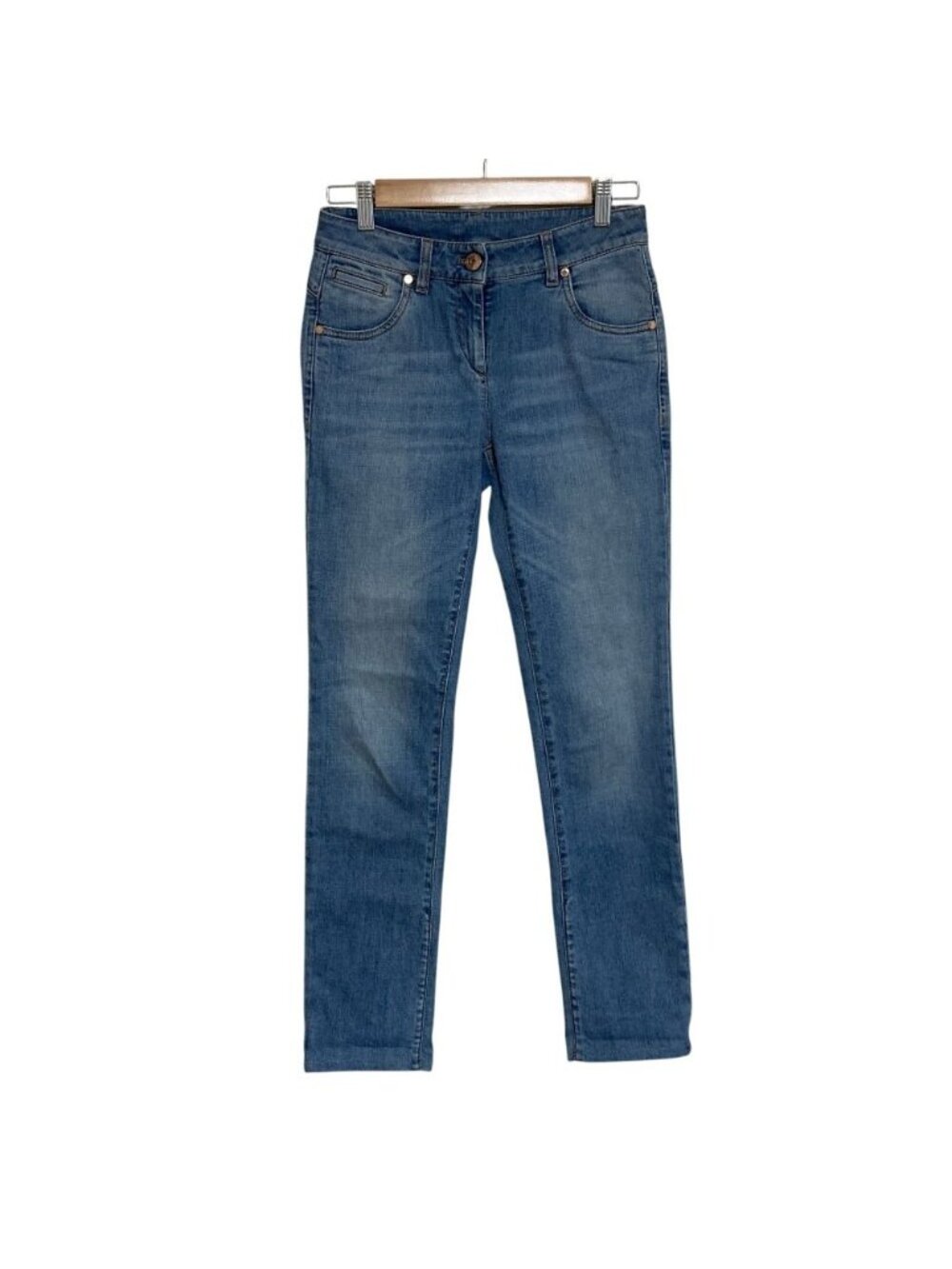 Brunello Cucinelli Burnello Cineri Monile Skin Fit Denim Pants Jeans Indigo 38